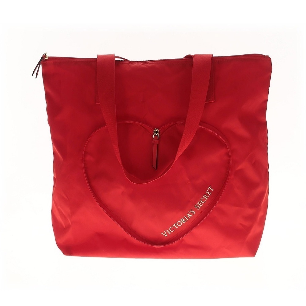 NWT VICTORIAS SECRET Valentine Red Heart Packable Tote Shoulder Bag